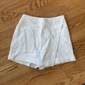 White Textured Skort